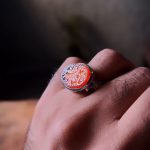 انگشتر عقیق پرتغــالی خراسان «یا‌علی‌اکبر»