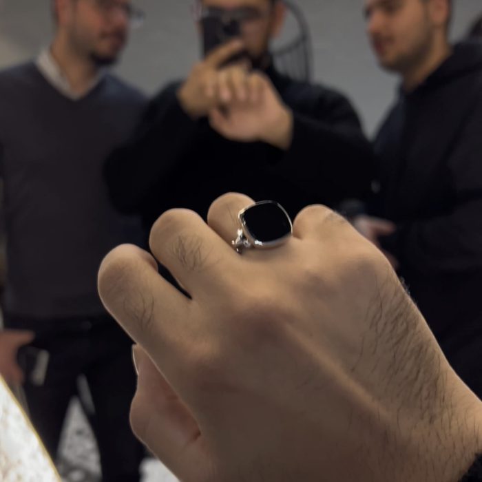 انگشتر عقیق مشکی - Image 4
