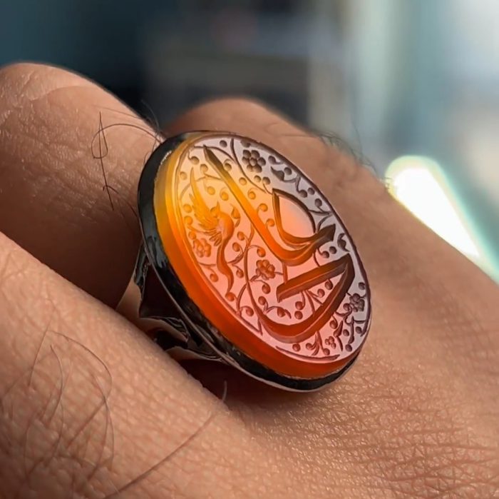 انگشتر عقیق پرتغالی «علی» - Image 2