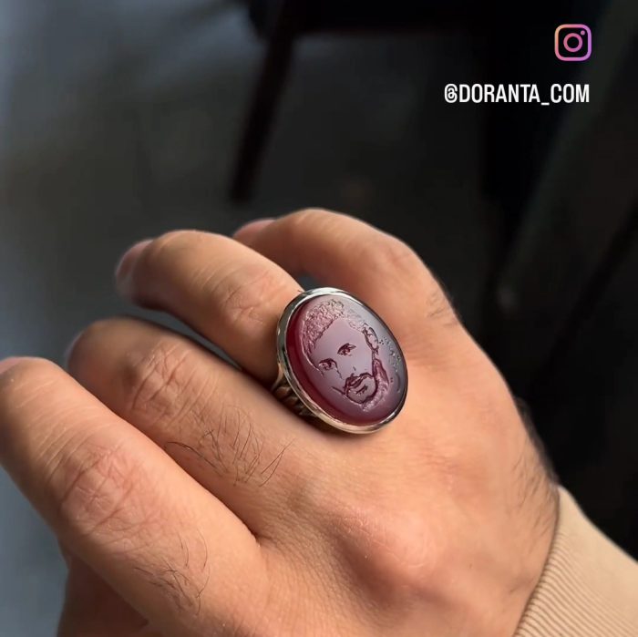 انگشتر عقیق «تصویر شهید همّت» - Image 5