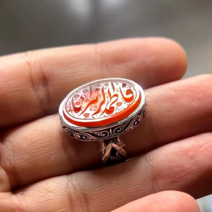 انگشتر عقیق سرخ خراسان «یافاطمه‌الزهرا» - Image 5