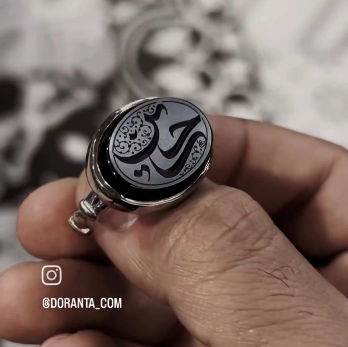 انگشتر عقیق مشکی ذکر«حسین» - Image 6