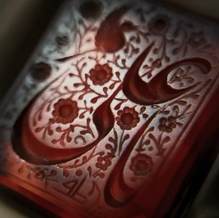 انگشتر عقیق سرخ «یا علی» - Image 2