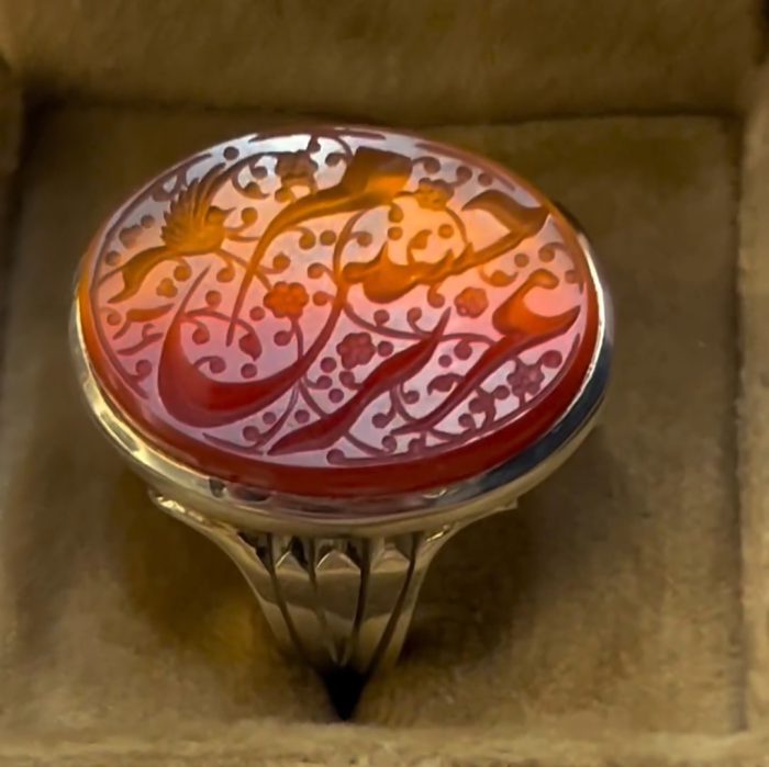 انگشتر عقیق سرخ دورنگ «عزیزم حسین» - Image 6