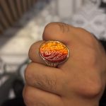 انگشتر عقیق سرخ دورنگ «عزیزم حسین» - Image 2