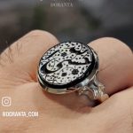 انگشتر عقیق مشکی «حسبی الله»