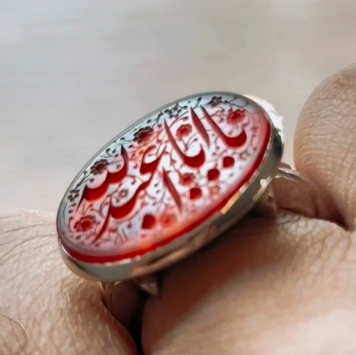 انگشتر عقیق اصلی معدنی «یااباعبدالله» - Image 3