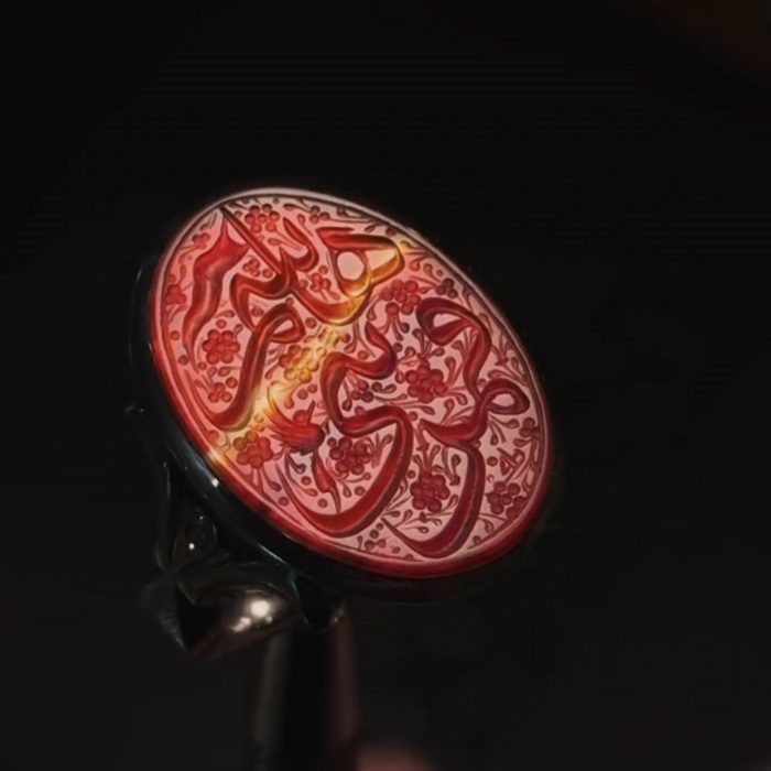 انگشتر عقیق دورنگ قمربنی هاشم - Image 2