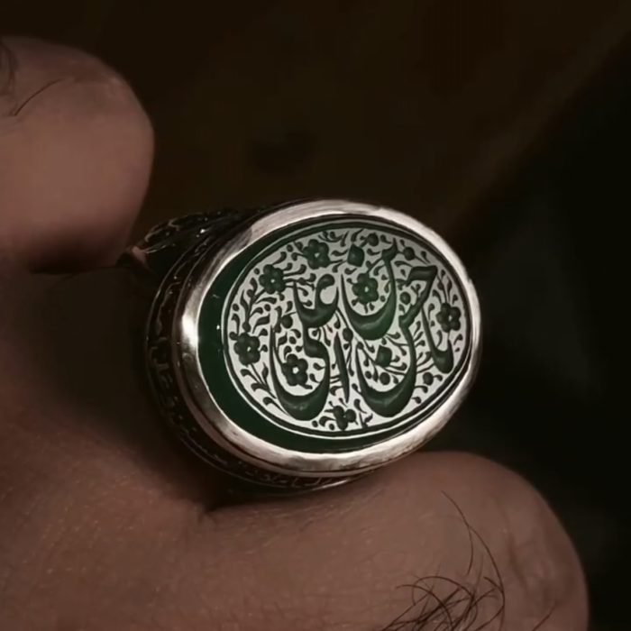 انگشتر اقتصادی عقیق سبز بحرینی - Image 2